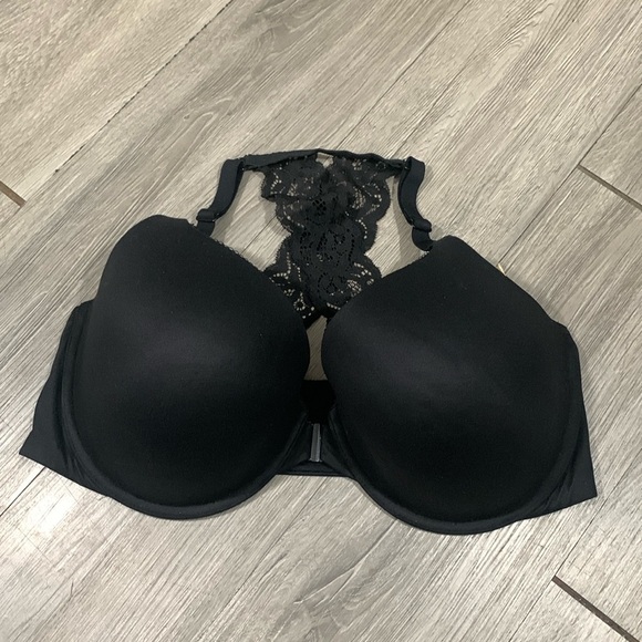Victoria’s Secret Black Racerback Perfect Shape Front Closure Molded Cup Bra - Picture 1 of 9